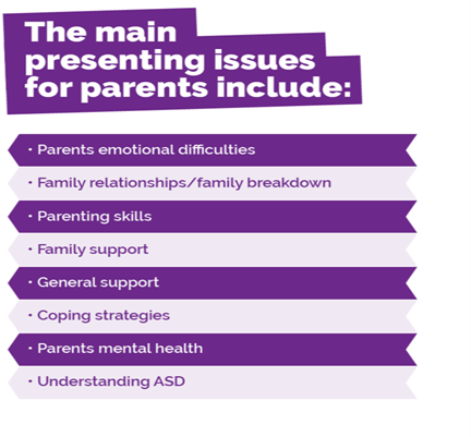 Figure showing the main presenting issues for parents