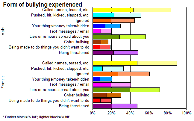 Type of bullying experienced